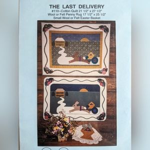 90s Bunny rabbit Quilt, Penny Rug & felt Basket Button Weeds pattern sewing NWT